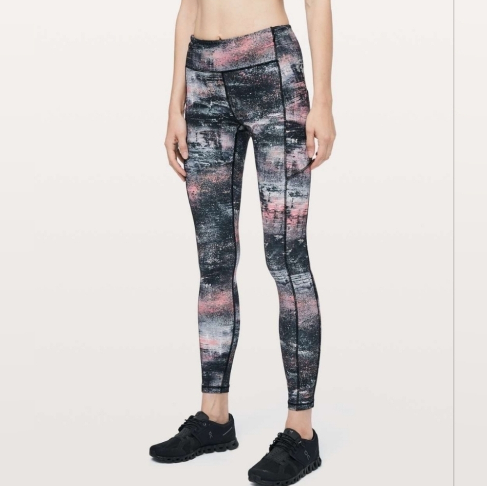 Lululemon Speed Up HR Tight 26" In Azurite Poppy Coral Multi Size 2